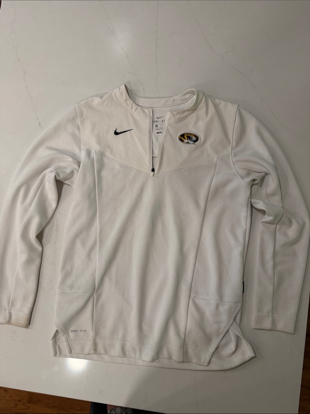 Nike White Missouri Tigers Dri-FIT Quarter Zip Pullover
